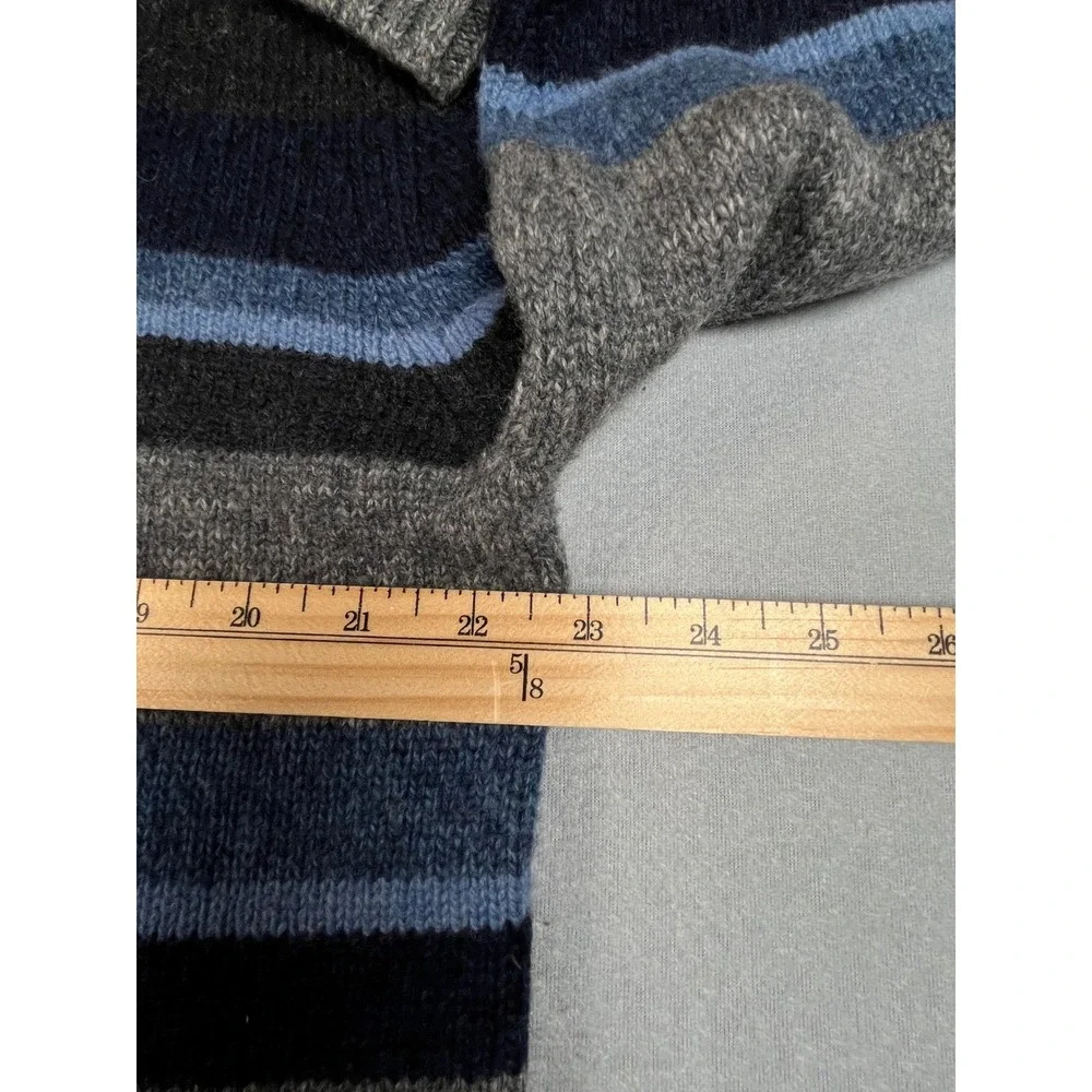 Banana Republic Men's Striped Wool Quarter Zip Sweater‎ Size L